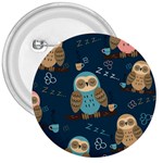 Seamless-pattern-owls-dreaming 3  Buttons Front