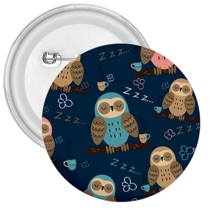 Seamless-pattern-owls-dreaming 3  Buttons