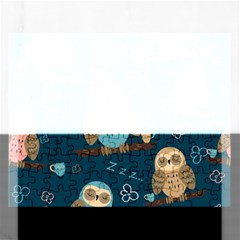 Seamless-pattern-owls-dreaming Rectangular Jigsaw Puzzl by pakminggu