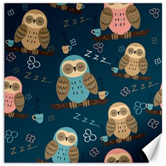 Seamless-pattern-owls-dreaming Canvas 16  X 16  by pakminggu