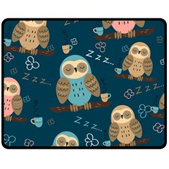 Seamless-pattern-owls-dreaming Fleece Blanket (medium) by pakminggu