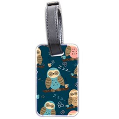 Seamless-pattern-owls-dreaming Luggage Tag (two Sides) by pakminggu