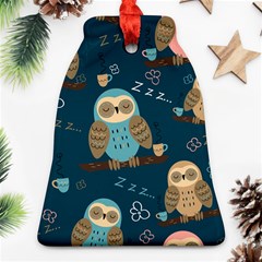 Seamless-pattern-owls-dreaming Bell Ornament (two Sides) by pakminggu