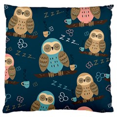 Seamless-pattern-owls-dreaming Large Cushion Case (two Sides) by pakminggu