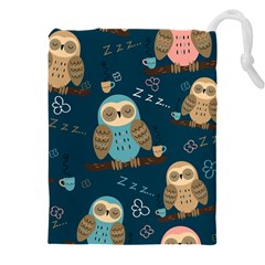 Seamless-pattern-owls-dreaming Drawstring Pouch (4xl) by pakminggu