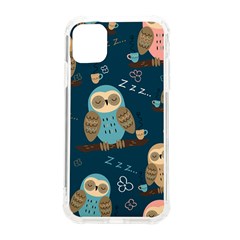 Seamless-pattern-owls-dreaming Iphone 11 Tpu Uv Print Case by pakminggu