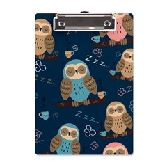 Seamless-pattern-owls-dreaming A5 Acrylic Clipboard by pakminggu