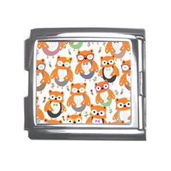 Cute-colorful-owl-cartoon-seamless-pattern Mega Link Italian Charm (18mm) by pakminggu