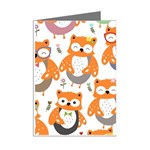 Cute-colorful-owl-cartoon-seamless-pattern Mini Greeting Cards (Pkg of 8) Right