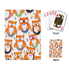 Cute-colorful-owl-cartoon-seamless-pattern Playing Cards Single Design (rectangle) by pakminggu