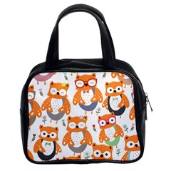 Cute-colorful-owl-cartoon-seamless-pattern Classic Handbag (two Sides) by pakminggu