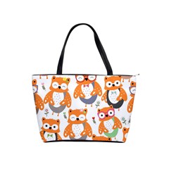 Cute-colorful-owl-cartoon-seamless-pattern Classic Shoulder Handbag by pakminggu