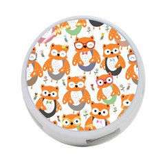 Cute-colorful-owl-cartoon-seamless-pattern 4-port Usb Hub (two Sides) by pakminggu