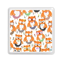 Cute-colorful-owl-cartoon-seamless-pattern Memory Card Reader (square) by pakminggu