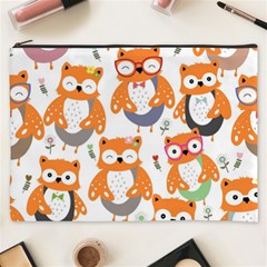 Cute-colorful-owl-cartoon-seamless-pattern Cosmetic Bag (xxxl) by pakminggu