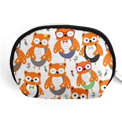 Cute-colorful-owl-cartoon-seamless-pattern Accessory Pouch (medium) by pakminggu