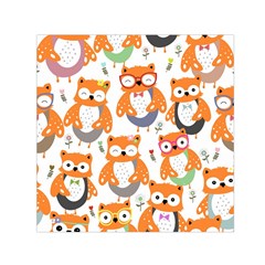 Cute-colorful-owl-cartoon-seamless-pattern Square Satin Scarf (30  X 30 ) by pakminggu