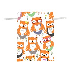 Cute-colorful-owl-cartoon-seamless-pattern Lightweight Drawstring Pouch (s) by pakminggu