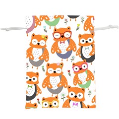 Cute-colorful-owl-cartoon-seamless-pattern Lightweight Drawstring Pouch (xl) by pakminggu