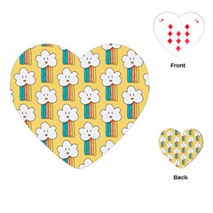 Smile-cloud-rainbow-pattern-yellow Playing Cards Single Design (heart) by pakminggu