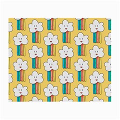 Smile-cloud-rainbow-pattern-yellow Small Glasses Cloth (2 Sides) by pakminggu