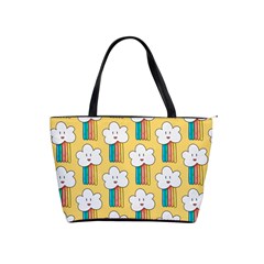 Smile-cloud-rainbow-pattern-yellow Classic Shoulder Handbag by pakminggu