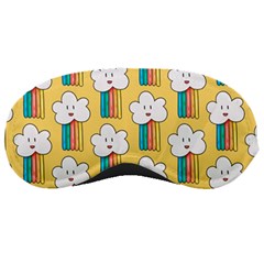 Smile-cloud-rainbow-pattern-yellow Sleep Mask by pakminggu