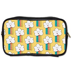 Smile-cloud-rainbow-pattern-yellow Toiletries Bag (two Sides) by pakminggu