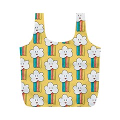 Smile-cloud-rainbow-pattern-yellow Full Print Recycle Bag (m)