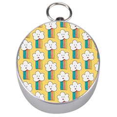 Smile-cloud-rainbow-pattern-yellow Silver Compasses by pakminggu