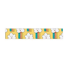 Smile-cloud-rainbow-pattern-yellow Premium Plush Fleece Scarf (mini) by pakminggu