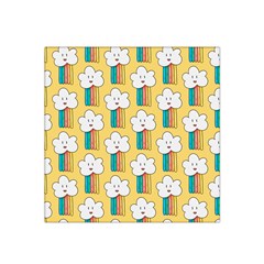 Smile-cloud-rainbow-pattern-yellow Satin Bandana Scarf 22  X 22  by pakminggu