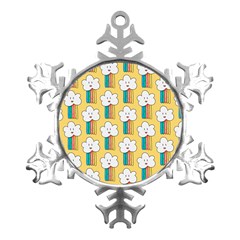 Smile-cloud-rainbow-pattern-yellow Metal Small Snowflake Ornament