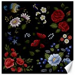 Floral-folk-fashion-ornamental-embroidery-pattern Canvas 12  x 12  11.4 x11.56  Canvas - 1