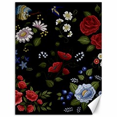 Floral-folk-fashion-ornamental-embroidery-pattern Canvas 12  X 16  by pakminggu