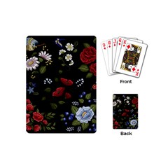 Floral-folk-fashion-ornamental-embroidery-pattern Playing Cards Single Design (mini) by pakminggu