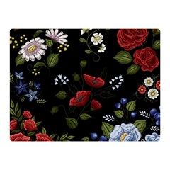 Floral-folk-fashion-ornamental-embroidery-pattern Two Sides Premium Plush Fleece Blanket (mini) by pakminggu