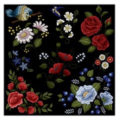 Floral-folk-fashion-ornamental-embroidery-pattern Square Satin Scarf (36  X 36 ) by pakminggu