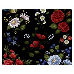 Floral-folk-fashion-ornamental-embroidery-pattern Premium Plush Fleece Blanket (medium) by pakminggu