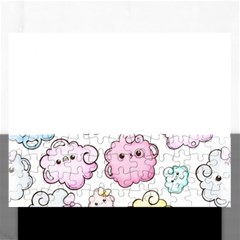 Cute-doodle-cartoon-seamless-pattern Rectangular Jigsaw Puzzl by pakminggu