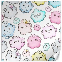 Cute-doodle-cartoon-seamless-pattern Canvas 12  X 12  by pakminggu