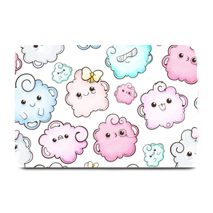 Cute-doodle-cartoon-seamless-pattern Plate Mats