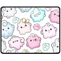 Cute-doodle-cartoon-seamless-pattern Fleece Blanket (Medium)