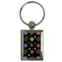 Embroidery-seamless-pattern-with-flowers Key Chain (rectangle) by pakminggu