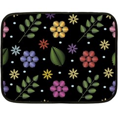 Embroidery-seamless-pattern-with-flowers Fleece Blanket (mini) by pakminggu