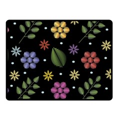 Embroidery-seamless-pattern-with-flowers Fleece Blanket (small) by pakminggu