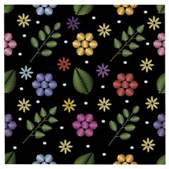 Embroidery-seamless-pattern-with-flowers Wooden Puzzle Square