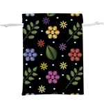 Embroidery-seamless-pattern-with-flowers Lightweight Drawstring Pouch (XL) Front