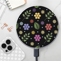 Embroidery-seamless-pattern-with-flowers Wireless Fast Charger(white) by pakminggu