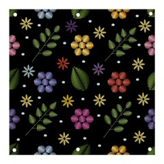 Embroidery-seamless-pattern-with-flowers Banner And Sign 3  X 3  by pakminggu